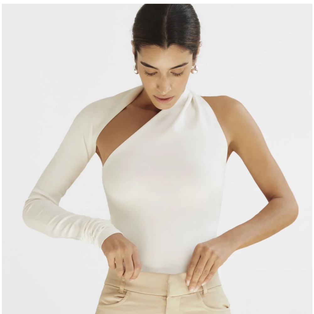 Marcella Manhattan One Shoulder Top White M